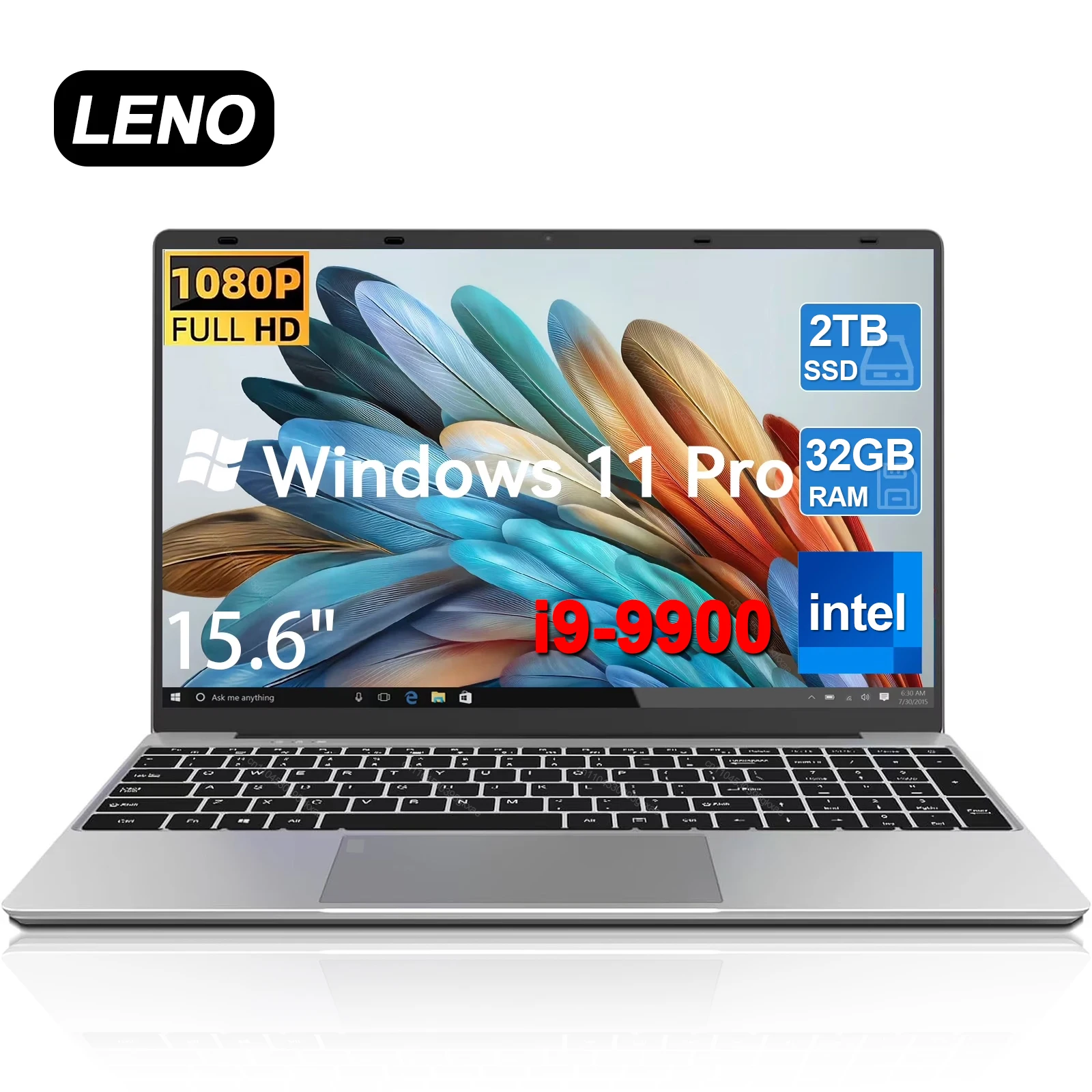 2026 LENO 15,6-Zoll-Laptop Windows 11 32GB 2TB Intel Core i9 9900 1920*1080 HD Gaming-Computer PC Gamer Büro Ultra Slim Notebook Image
