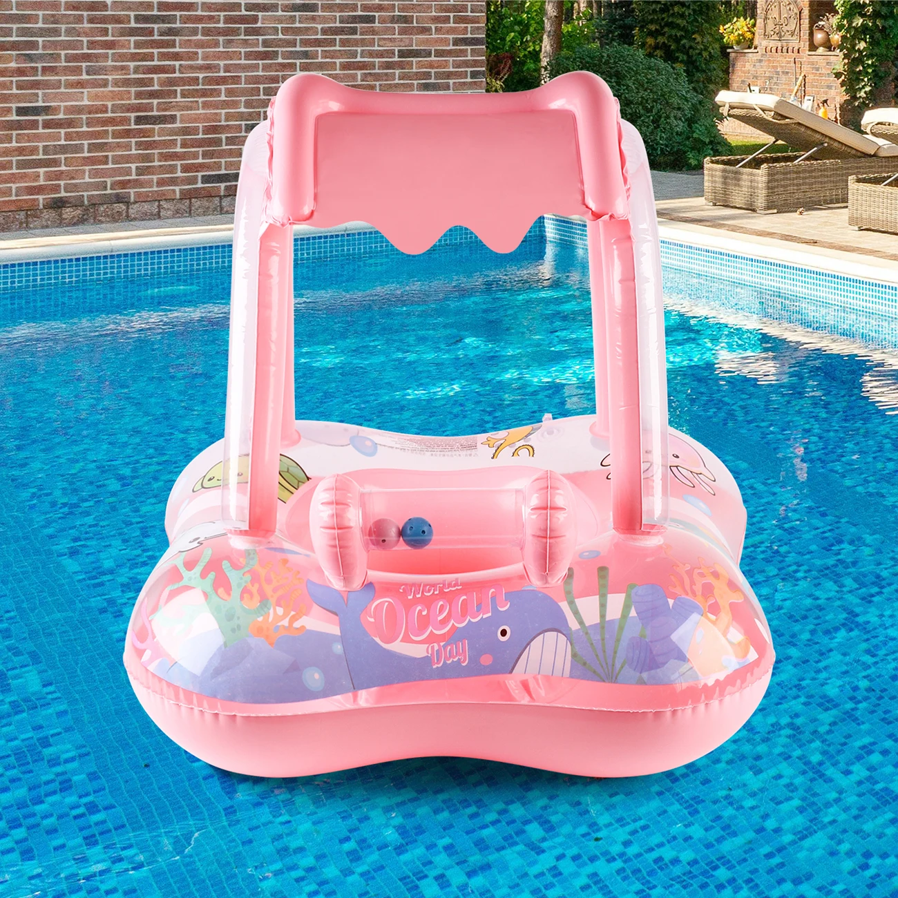 1pc Pool schwimmt mit Baldachin für Kinder, Kleinkind Säugling Pool Float für Baby, Schwimm ring Float ies für Pool, Strand Spielzeug für Party Image