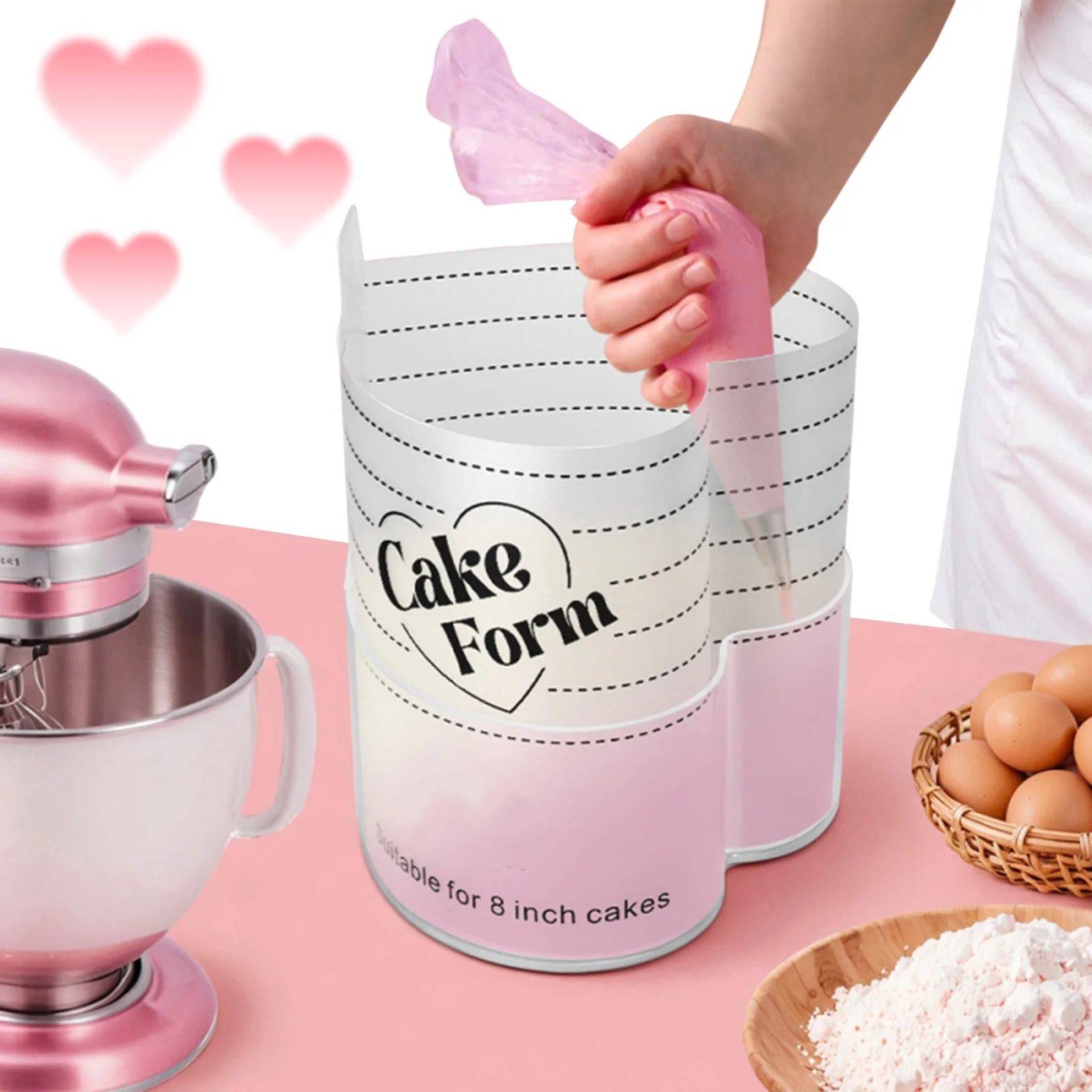 Herzförmige Mousse-Backform Mousse-Kuchenring zum Zubereiten von Desserts Image