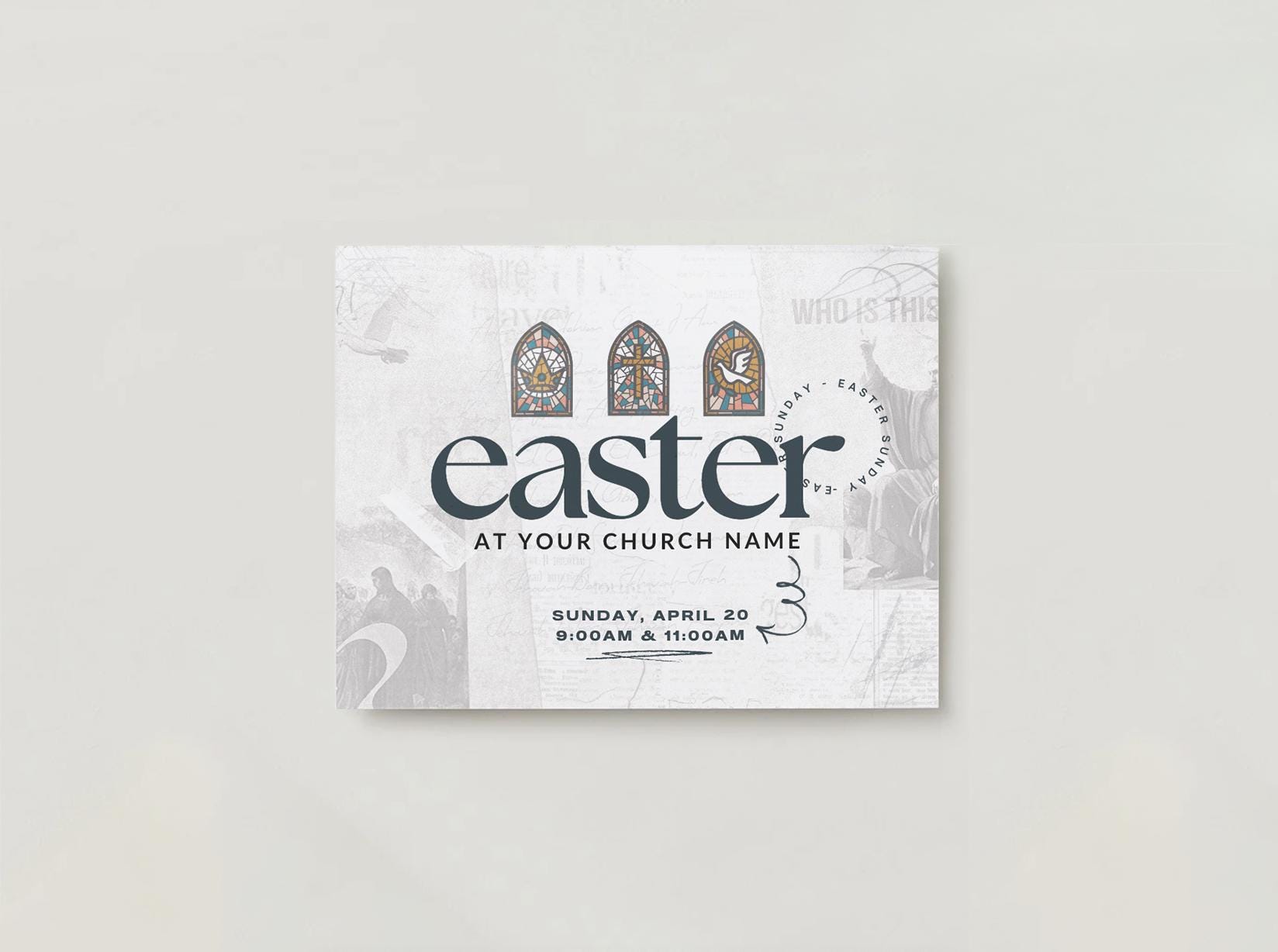 Invito alla chiesa di Pasqua Canva / Cartolina di Pasqua / Modello Canva modificabile / Invito alla chiesa / Invito di Pasqua / Invito di Pasqua unila