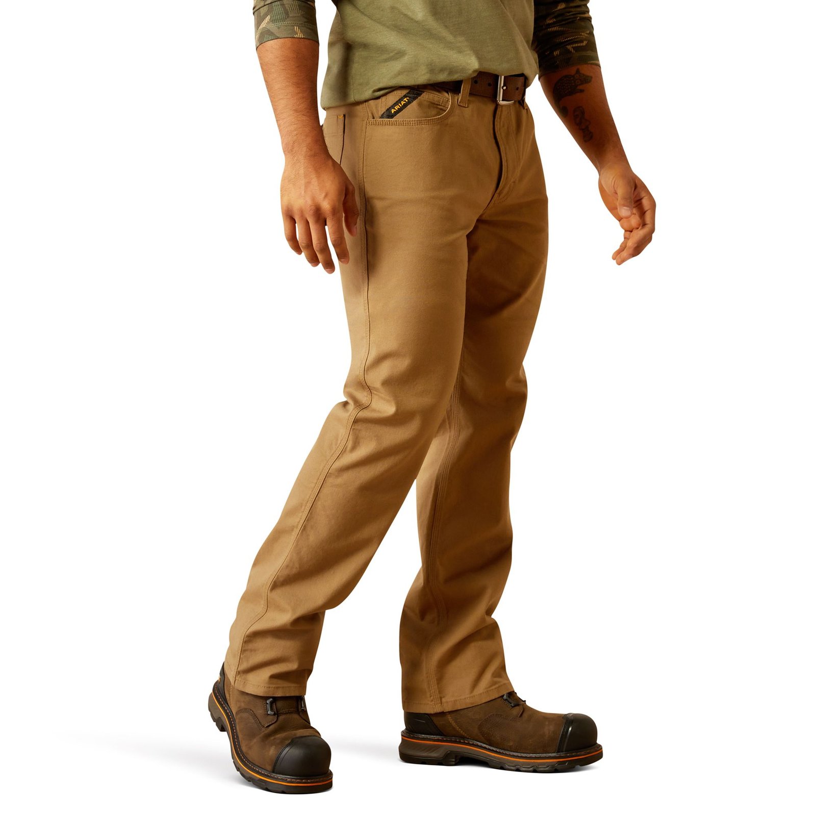 Ariat Men's Rebar M5 Made Tough DuraStretch Straight Leg (Size 33-30) Field Khaki, Cotton,Elastine