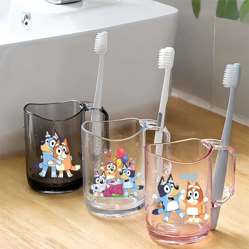 Bluey 270ml salle de bain brosse à dents tasse Bingo poignée tasse d'eau bain de bouche tasse pour garçons filles nordique voyage ensemble salle de bain accessoires