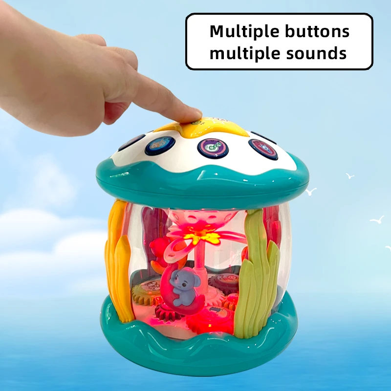 Musikalisches zylindrisches Spielzeug mit sich drehendem Karussell und Lichtern-für Babys ab 12 Monaten-Spaß und Engagement