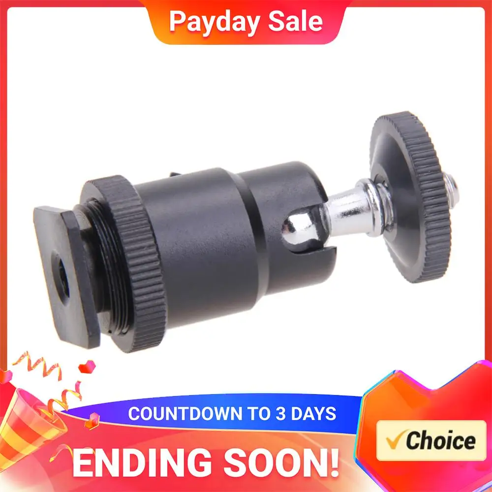 Aluminium-Stativ-Kugelkopf 1/4 Zoll Blitzschuhadapter Metall-Blitzhalterung mit Verriegelung Kamerazubehör 360 Grad für GOPRO Image