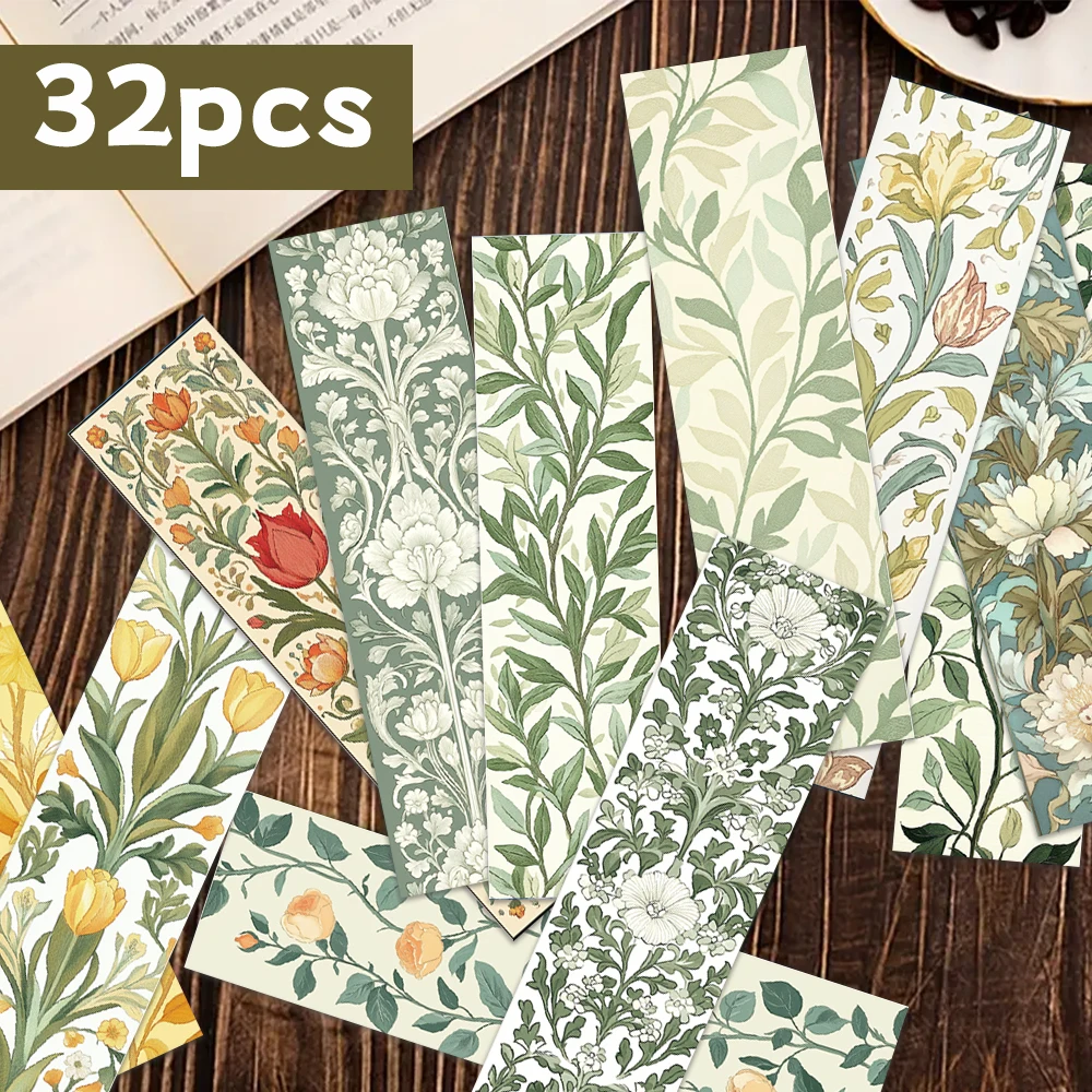 32 Stück, Morris Flower Lesezeichen für Lehrer, Leser und Fans, Lesezeichen, Geschenke, Partys, Geburtstag Image