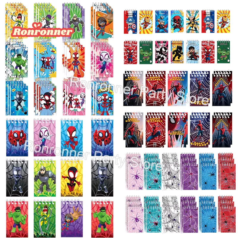 Spidey und seine erstaunlichen Freunde Cartoon-Notizbuch Spiderman Captain America Hulk Notizblock Anime-Memo für Studenten als Geschenk Image