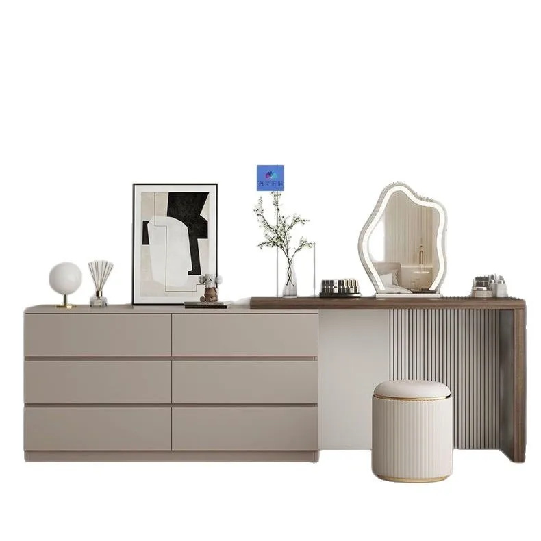 Moderne, leichte, luxuriöse, einziehbare Kommode, Schlafzimmer, einfache Make-up-Truhe, kleine Wohnung, Aufbewahrung, Schreibtisch, Make-up-Tisch