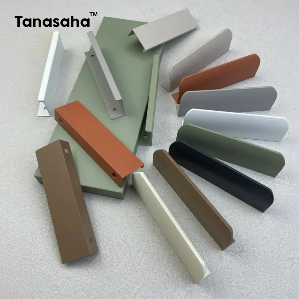 Morandi Color versteckter Griff für Möbel, Küchenschränke, Griffe aus Aluminiumlegierung, Schränke, Schränke, lange Griffe, Kommode, Schubladenknopf Image
