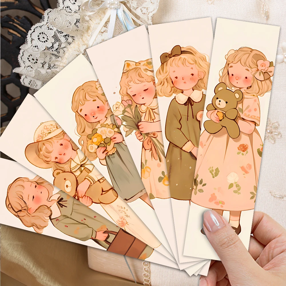 32 Stück, süßes, handgezeichnetes Lesezeichen für kleine Mädchen, geeignet für Lehrer, Leser und Enthusiasten, Geschenke, Partys, Geburtstage