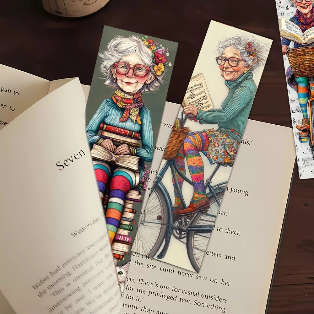 32 Stück, Retro-Lesezeichen für alte Damen, Schulanfangsaison, Weihnachten, Halloween, geeignet für Lehrer, Leser und Geburtstagsgeschenke. Image