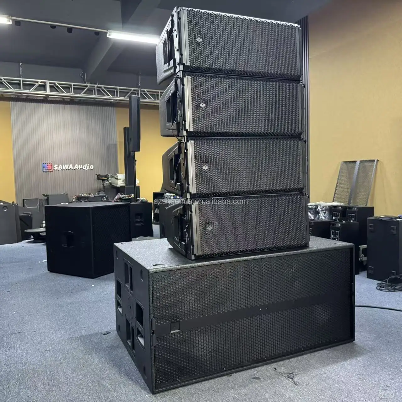2 Stück HDL 30-A Dual 10 Zoll Aktive Zweiweg-Line-Array-Lautsprecher Soundsystem Bühnen-Audio Outdoor-Lautsprecher Image