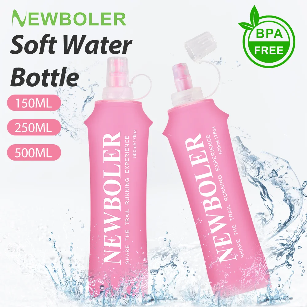 150 ml/250 ml/500 ml Outdoor faltbare Silikon-Bissgröße Wasserflasche Laufen Camping Wandern Reisen praktische Wasserflasche Image