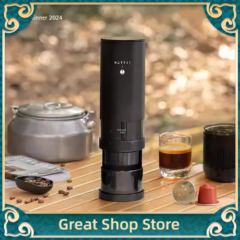 Timemore × Nuttii Tragbare Kapsel-Espressomaschine Reise- & Outdoor-Kaffee-Extraktor Kompakt Kabellos Für Espresso Unterwegs