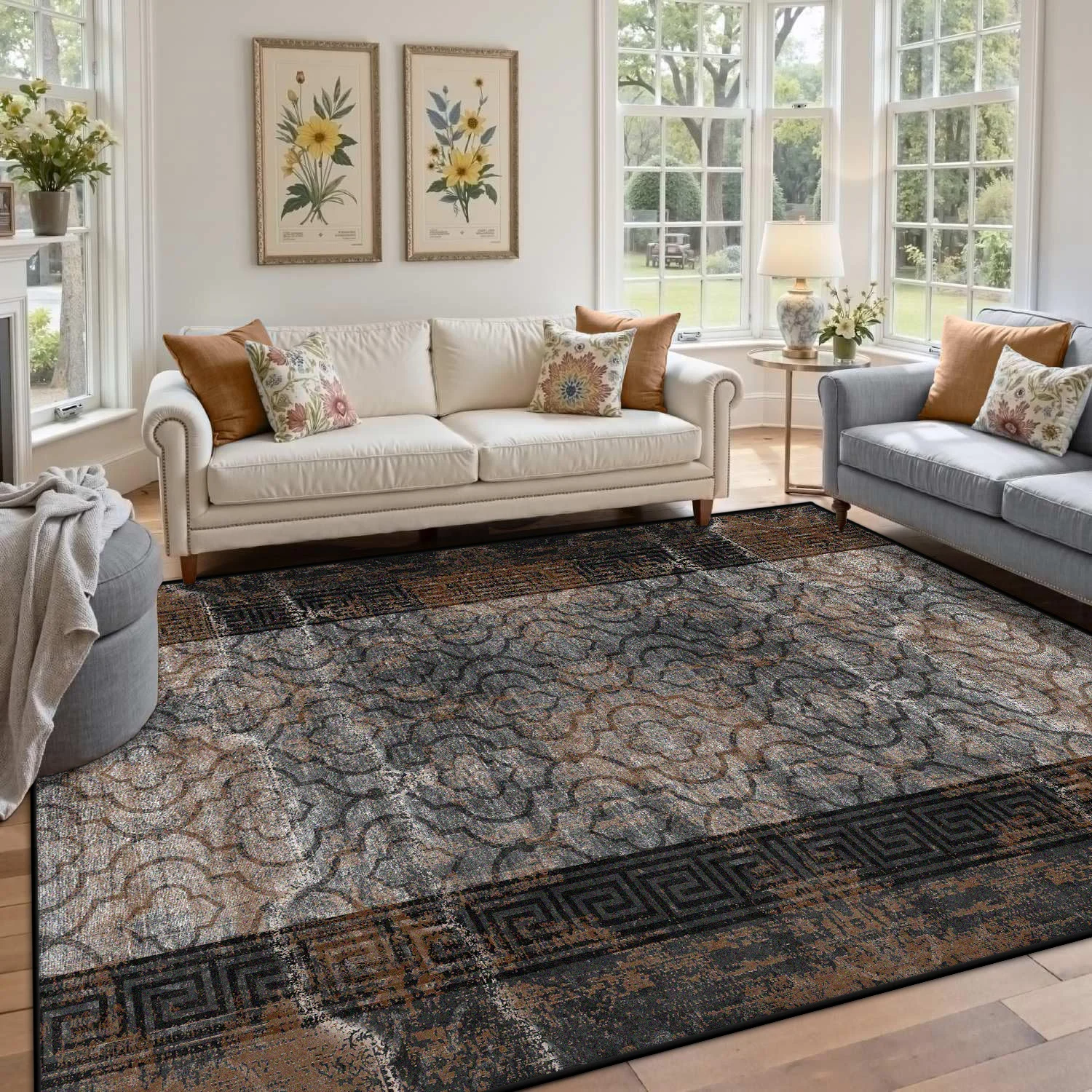 Retro Einfache Stil Teppiche Wohnzimmer Kinder Schlafzimmer Teppich Ins Weichen, Flauschigen Nacht Teppiche Kurze Plüsch Anpassbare Matten Garderobe Image