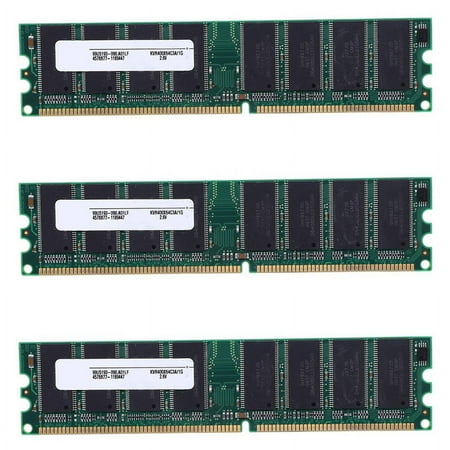 3X 2.6V DDR 400MHz 1GB Memory 184Pins PC3200 Desktop for RAM CPU GPU APU Non-ECC CL3 DIMM 3 * RAM Memory 3 * Plastic box Green