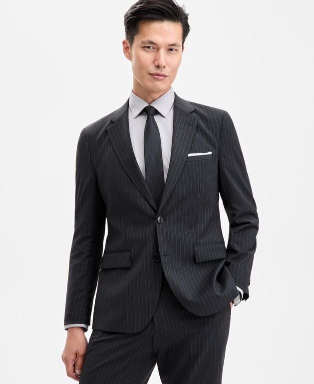 Hugo By Modern-fit Pinstripe Suit Jacket - Blue - Boss Jackets