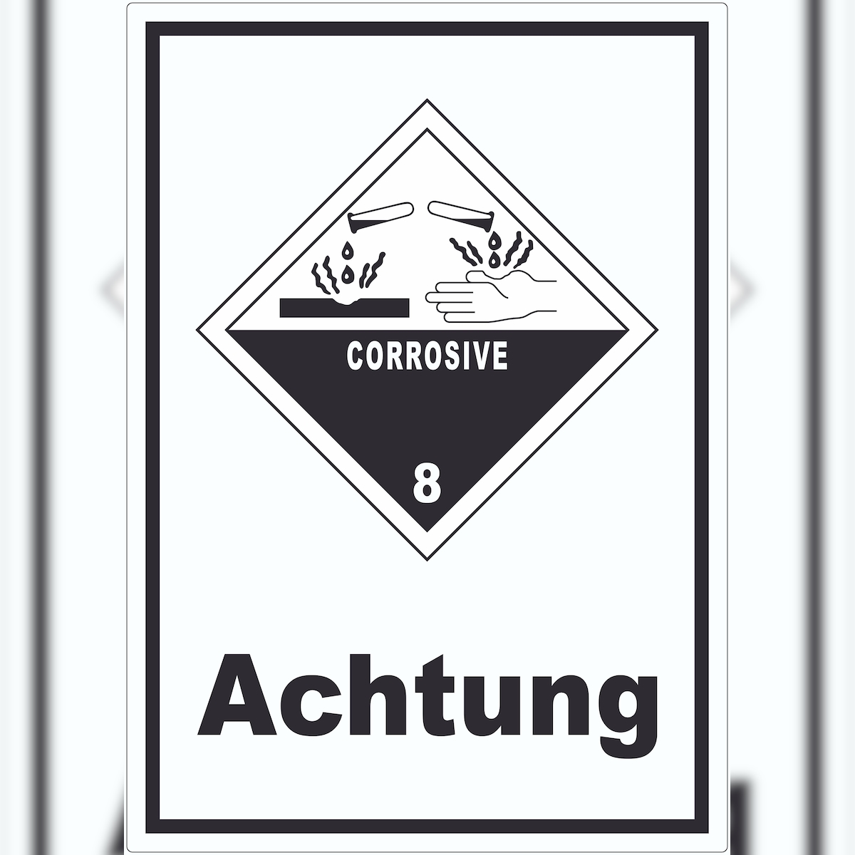HB-Druck Aufkleber Ätzende Stoffe Achtung Corrosive A9 (37x52mm) Image