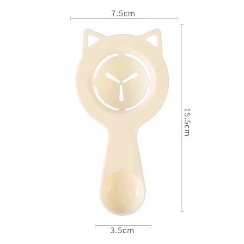 2-in-1-Kunststoff-Ei-Trenner mit niedlichem Cartoon-Katzen-Ei-Trenner, Messbecher, einfacher Eigelb, weißer Filter zum Backen und Kochen, perfektes Küchenhelfer Image