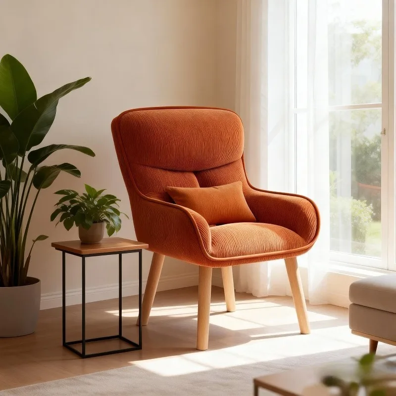 Schlafzimmerstuhl, Schminkstuhl mit Rückenlehne, Ankleidestuhl, Stoffbezug, Computerstuhl für Studentenwohnheime, Arbeitsstuhl für zu Hause.