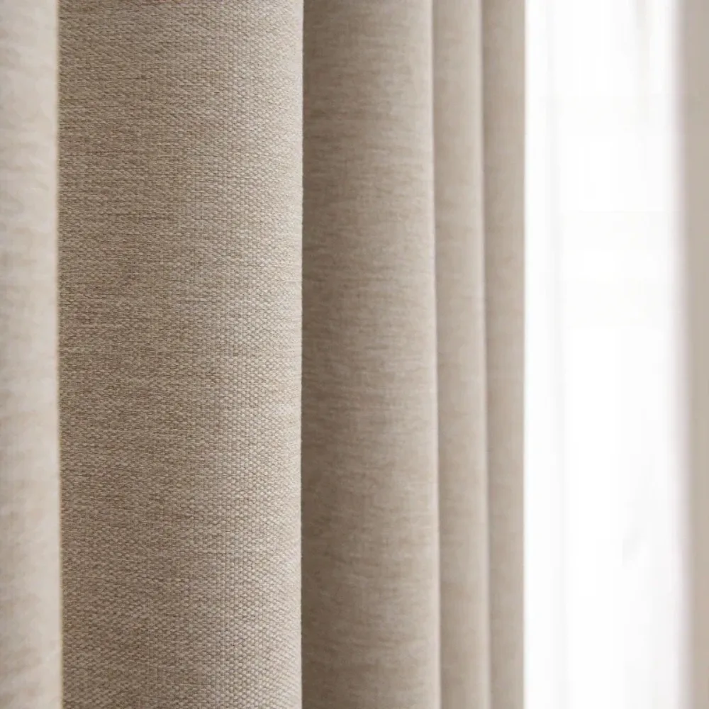 80–90 % Verdunkelungsvorhänge, schalldicht, für Wohnzimmer, Schlafzimmer, Balkon, Erkerfenster, einfache Drapierung, großer Bereich, Arbeitszimmer, verdickt Image