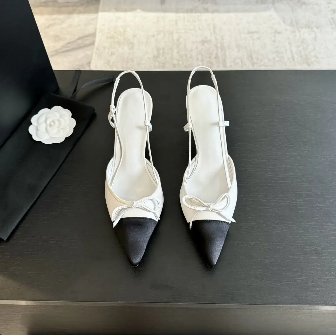 Modische Spitze Pumps mit Flachem Vorderteil Neue Hochhackige Schuhe Sommer Elegante Schnallen-Verzierte Stiletto Schwarze Damenschuhe