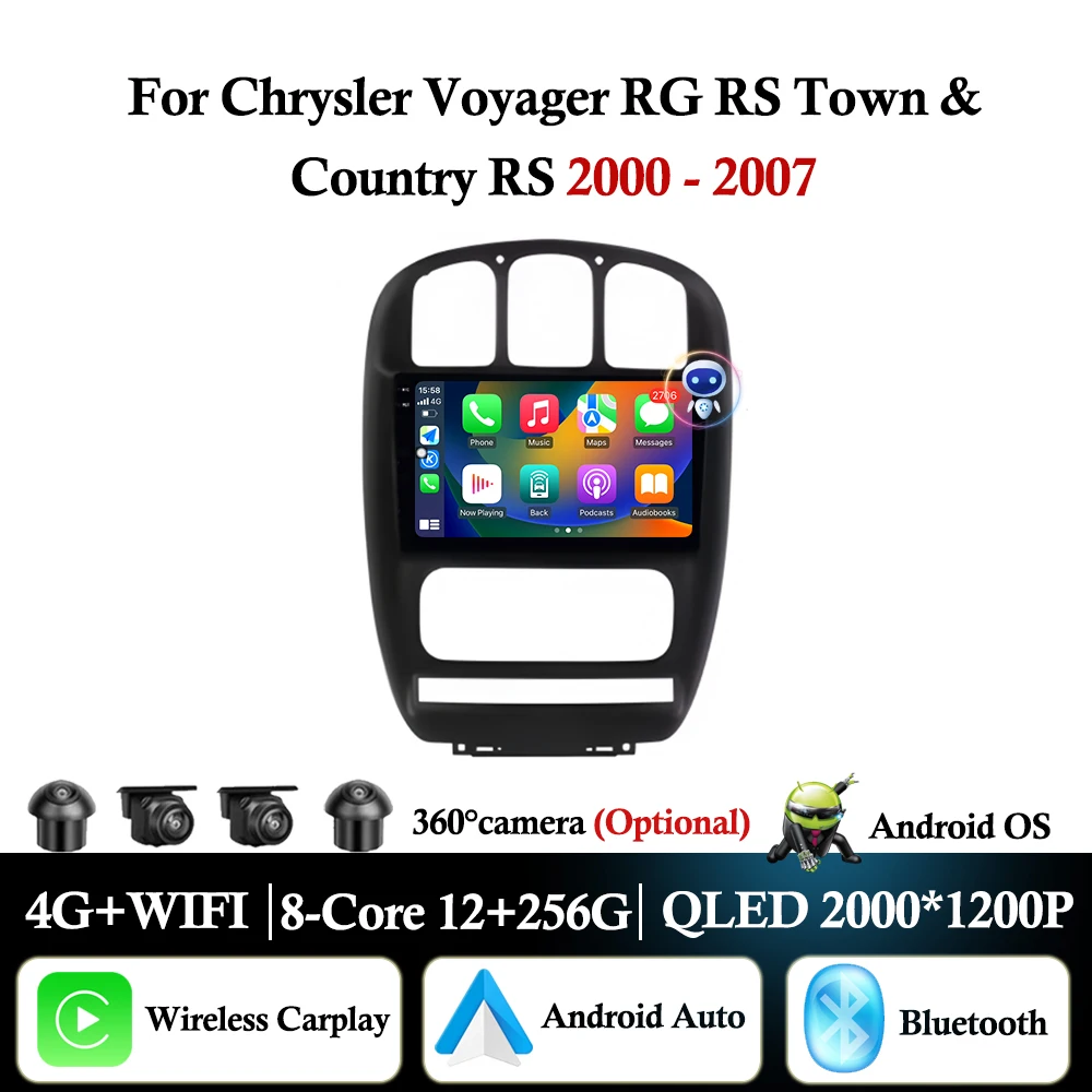 Für Chrysler Voyager RG RS Town & Country RS 2000–2007 Android Auto Carplay Autoradio Multimedia Player GPS Navi DSP Stereo Image