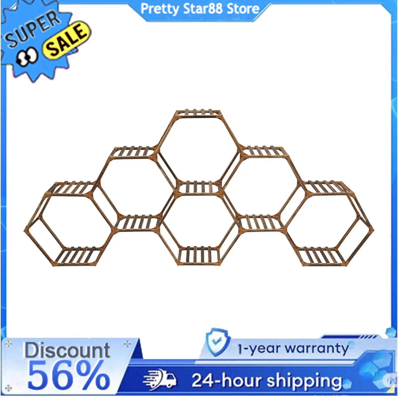 Pflanzenständer, verschleißfest, großes Pflanzenregal aus Holz, großes Fassungsvermögen, Blumenregal für Wohnzimmer/Foyer/Schlafzimmer/Balkone Image