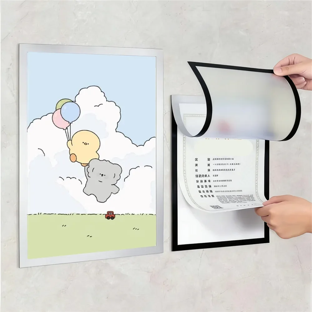 2 Stück Weiche Magnetische Anzeigetafel Fotowand Profil Ehrenurkunde Rahmen Wandhängender Bilderrahmen Posterrahmen Image