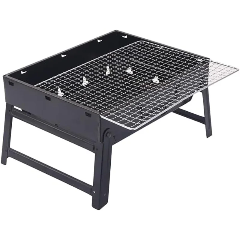 Tragbarer Grill Holzkohle grill Edelstahl Grill werkzeug geeignet zum Kochen Camping Picknick Strand tragbarer Grill Image