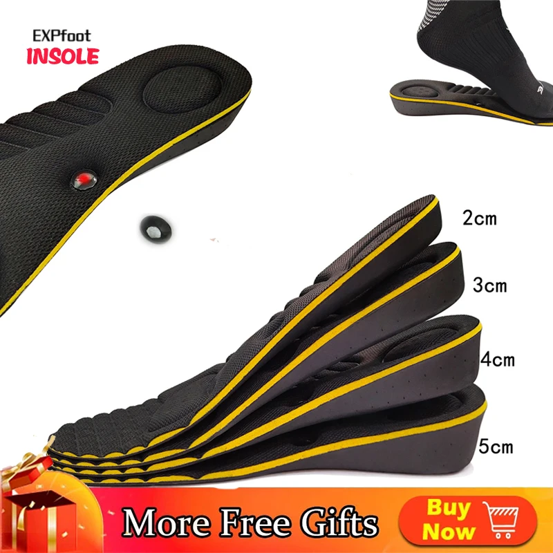 2-5 cm Magnetische Unsichtbare Höhenverstellbare Einlegesohlen mit Fußgewölbestütze für orthopädische Schuhe, Unisex Image