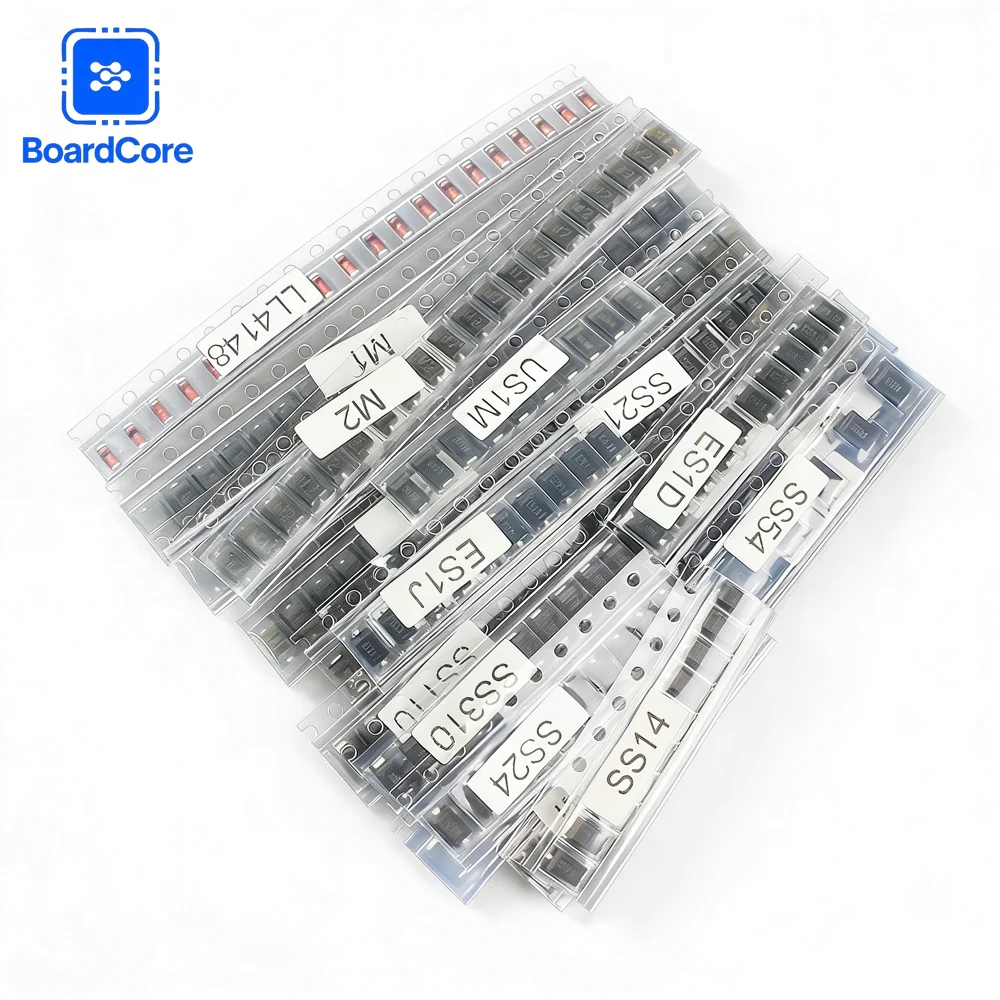 260-teiliges SMD-Dioden-Sortiment Gleichrichter-/Schottky-/Schaltdioden-Set M1/M4/M7/SS14/SS24/RS1M/US1M/SS34/SS54/BAT54C/BAT54S/LL4148 Image