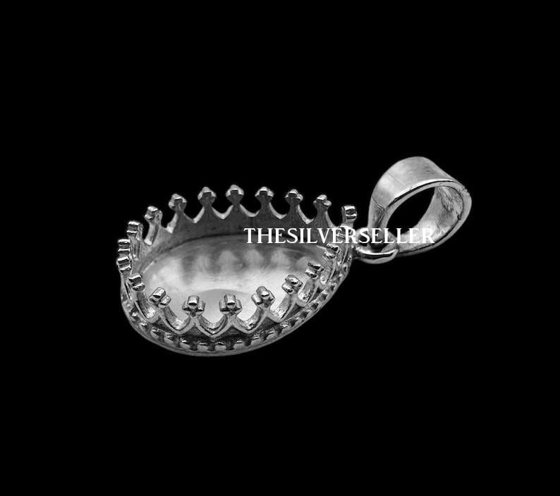 Ciondolo a forma di pera in argento sterling 925 con castone a corona per ceneri in resina e incastonatura di pietre preziose, ciondolo a forma di goc