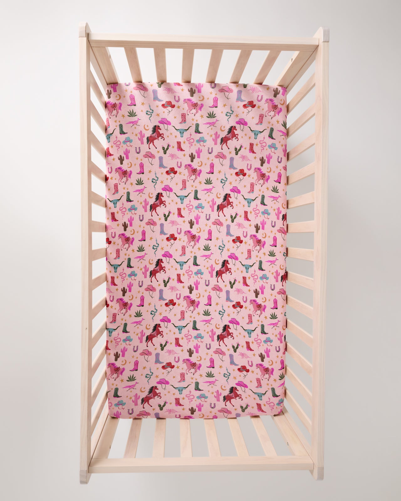 Pink Rancher Roundup Fitted Crib Sheet - Standard