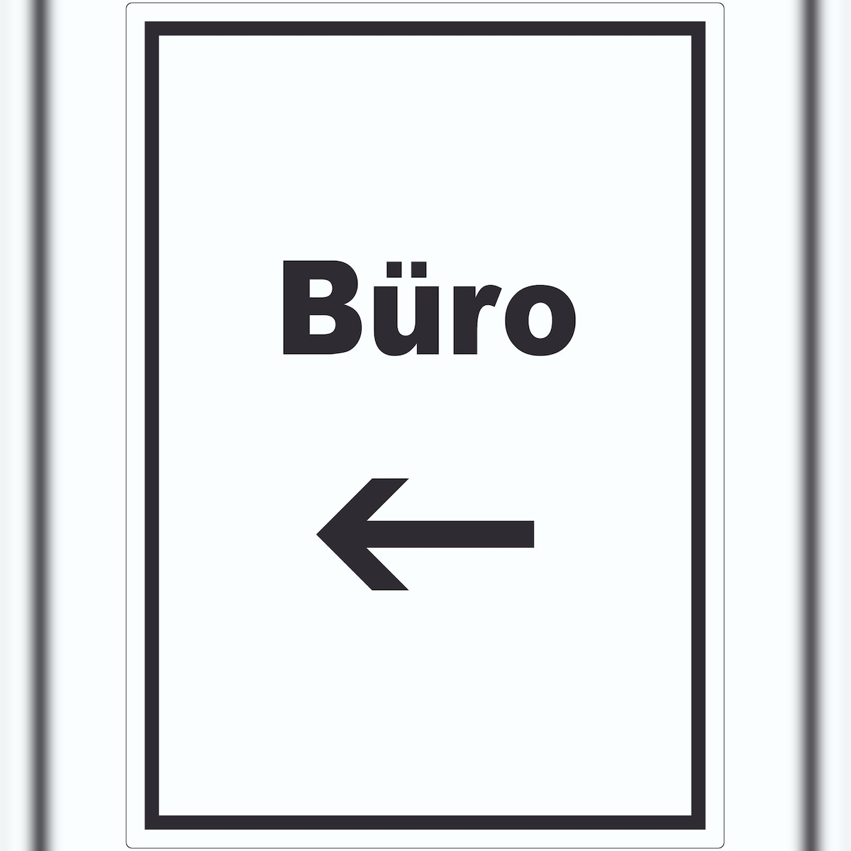 HB-Druck Büro Aufkleber mit Text und Richtungspfeil links Office Bureau hochkant A4 (210x297mm) Image