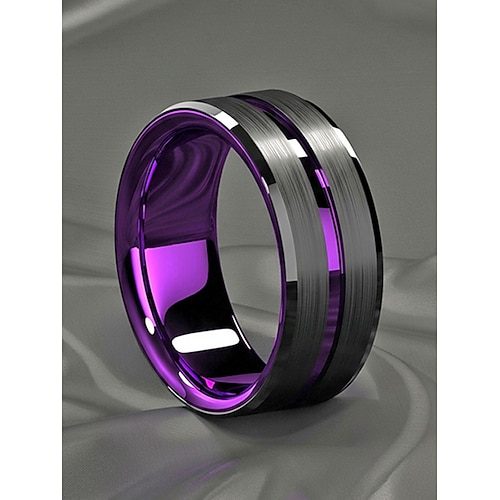 Mehrfarbiger Herrenring aus Edelstahl – in verschiedenen Größen erhältlich, stilvolles Design, perfekt für Hochzeiten, Partys und den lässigen Urlaubslook Image
