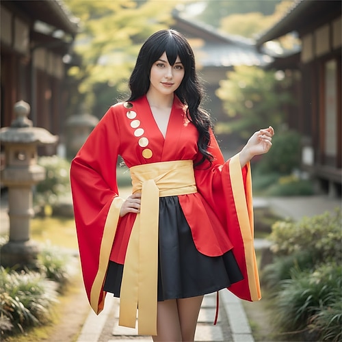 Ozeanabenteurer Strohhutpirat Anime Kleid Outfits Maskerade Cosplay-Anzüge Kimonoo Halloween Anime Expo Kostüm Für Damen Erwachsene Image