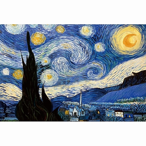 Handgefertigtes handgemaltes Ölgemälde Sternennacht Wandkunst Abstrakte berühmte Van Gogh Leinwand Kunst Heimdekoration Dekor gerollte Leinwand kein Rahmen ungedehnt Image