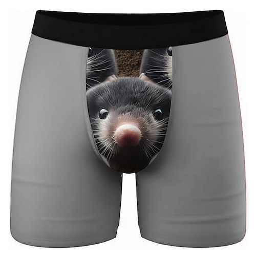 Herren Tiermotiv Mol Dehnbare Boxershorts Badeshorts Boxer-Badeshorts Lustig Lässig Heim Strandurlaub Elastischer Bund Feuchtigkeitsableitend Atmungsaktive Unterwäsche Designer Bekleidung Image
