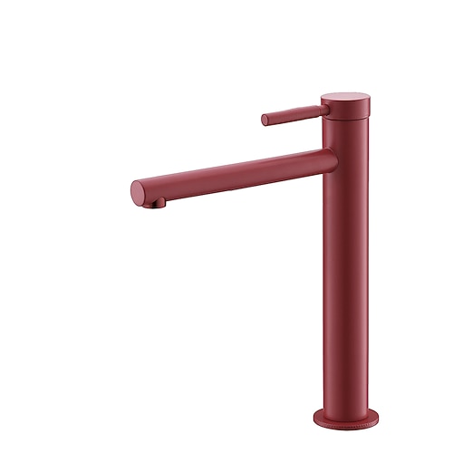 Waschbecken Wasserhahn hohes Chrom / gebürstetes Gold / schwarz oder weiß lackiert Centerset Einhand-Einloch-Wannenmischbatterien Deck montierter hoher Behälter Waschtischarmatur Image