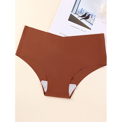 Damen Slips Elastischer BundNightwearBaumwolle Nylon Lässig Einfarbig Mode Niedlich Schwarz Weiß Rosa Leicht Braun Braun Winter Frühling Sommer Image