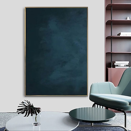 Handgefertigtes Ölgemälde auf Leinwand, Wandkunst, Dekoration, nordischer Luxus, Minimalismus, Grün für Heimdekoration, gerolltes, rahmenloses, ungedehntes Gemälde Image