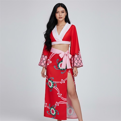 Ozeanabenteurer Strohhutpirat Anime Kleid Outfits Maskerade Cosplay-Anzüge Halloween Urlaub Anime Expo Kostüm Für Damen Erwachsene Image