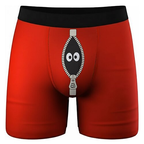 Herren Cartoon Große Augen Zierreißverschluss Dehnbare Boxershorts Badeshorts Boxer-Badeshorts Lustig Lässig Heim Strandurlaub Elastischer Bund Feuchtigkeitsableitend Atmungsaktive Unterwäsche Image