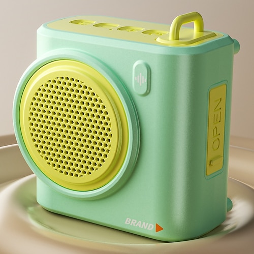 Mini-Bluetooth-Lautsprecher, TWS, kleiner, niedlicher, tragbarer Retro-Lautsprecher aus Metall mit Knopfdruck, hoher Lautstärke und tollem Klang fürs Büro. Image