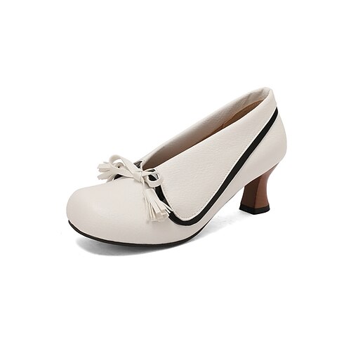 Braune Damen-Pumps aus Leder mit mittelhohem Absatz – Schuhe für die Mutter der Braut bei kirchlichen Trauungen Image