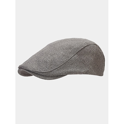 Atmungsaktive Schiebermütze aus Leinen-Baumwolle für Herren, klassischer Vintage-Newsboy-Efeuhut für Freizeitkleidung, Autofahren und Outdoor-Aktivitäten Image