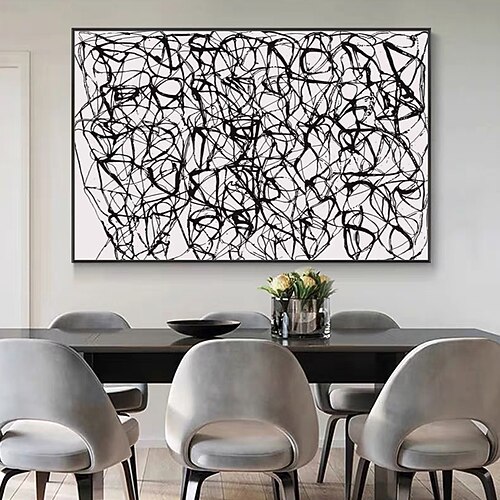 Mintura handgemachte abstrakte Ölgemälde auf Leinwand, Wandkunst, Dekoration, modernes abstraktes Bild für Heimdekoration, gerolltes, rahmenloses, ungedehntes Gemälde Image