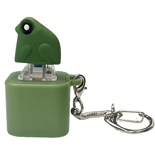 Wiederaufladbarer Frosch-Schlüsselanhänger mit Froschquaken, Stressabbau durch Froschquaken mit bunten Lichtern, lustiger Spaß tragbares Spielzeug zur Angstlinderung