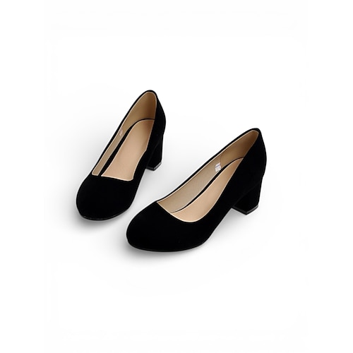 Elegante rosa Wildleder-Pumps mit Blockabsatz für Damen Bequeme High Heels für Valentinstag, Date-Night und besondere Anlässe Image