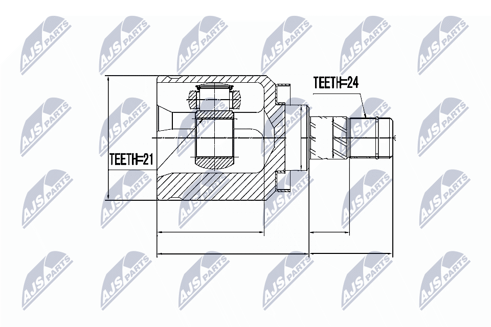 NTY Gelenksatz, Antriebswelle NPW-NS-031 vorne rechts links 72mm für NISSAN 39204-BM527 39100-BM560 39100-BM580 Image